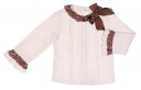 Girls Beige Blouse & Dusky Pink Skirt Set 