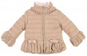 Beige & Pink Quilted Puffer Coat