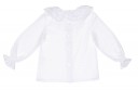White Cotton Polka Dot Blouse & Tartan Skirt Set 
