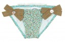 Green Floral Bikini Bottoms with beige bows