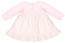 Girls Pink & Ivory Knitted Dress with Cotton Skirt