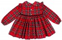 Girls Red Tartan Print 3 Piece Dress Set