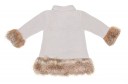 Ligth Gray Knitted Coat with Synthetic Fur Cuffs & Hem