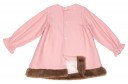 Girls Pale Pink Dress with Synthetic Fur Hem