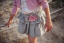 Blusk Pink Floral Top & Striped Ruffle Skirt Set