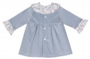 Baby Blue & Birds Print Ruffle Collar Dress