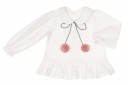 Baby Girls Ivory Blouse & Pink Swan Print Shorts