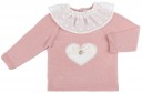 Baby Girls Pink Heart Sweater & Blue Striped Shorts Set