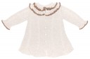 Baby Beige Knitted Dress with Ruffle Collar