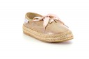 Girls Gold & Beige Espadrilles with Satin Laces