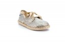 Gold & Beige Espadrilles with Satin Laces