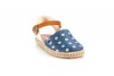 Denim Espadrille Sandals with Embroidered Flowers