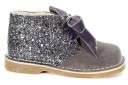 Girls Gray Suede & Glitter Boots