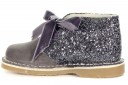 Girls Gray Suede & Glitter Boots