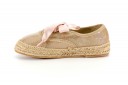 Girls Gold & Beige Espadrilles with Satin Laces