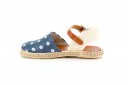 Denim Espadrille Sandals with Embroidered Flowers