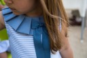 Blue Striped Top with Bow
