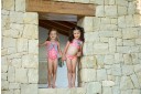 Girls Coral Pink Panthers Print Bikini