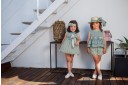 Girls Green & Beige Embroidered Dress 