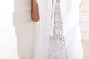 Girls White Cotton & Broderie Heart Print Dress