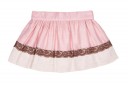 Girls Beige Blouse & Dusky Pink Skirt Set 