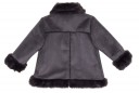 Girls Dark Gray Double Sided Synthetic Fur Coat