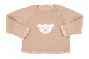 Beige & Pink Knitted Bear Sweater