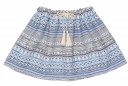 Blue & Ivory Boho Chic Skirt With Tassel Belt 