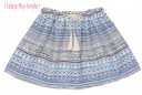 Blue & Ivory Boho Chic Skirt With Tassel Belt 