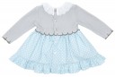 Baby Gray & Blue Polka Dot Dress