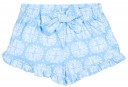 Girls White & Light Blue Flower Print Swim Shorts