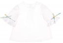 Blusa Niña Blanco Lazos Manga Francesa