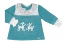 Girls Green & Floral Print Bambi Sweater Set 