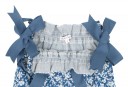 Blue & White Liberty Playsuite with bows 