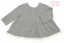 Grey Tunic Top with Tulle Maxi Bow & frilly hem