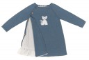 Baby Blue Knitted & Cotton Cat Dress