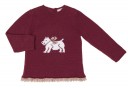 Girls Burgundy Knitted Dog Sweater