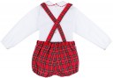 Dolce Petit Baby Girls Red Checked 3 Piece Shorts Set 