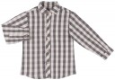Boys Grey Checked Shirt & Beige Shorts Set