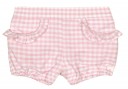 Pink Check Print Cotton Shorts
