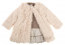 Girls Ivory Synthetic Fur Coat