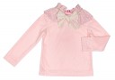 Girls Pink T-Shirt with Removable Collar &  Shorts Set 