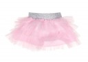 Pink Quilted Jersey & Tulle Layered Skirt 