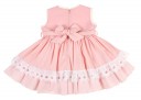 Pink & White Cotton Lace Ruffle Dress