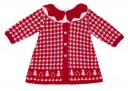 Red & White Knitted Houndstooth Dress