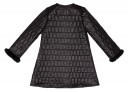 Girls Black Quilted Coat with Fur Trim