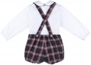 Dolce Petit Baby Girls Grey Checked 3 Piece Shorts Set