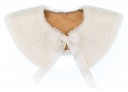 Girls Beige Wool Blend Coat & Ivory Synthetic Fur Collar