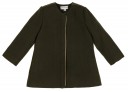 Girls Green Coat with Lurex & Pleated Back