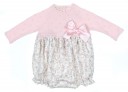 Baby Pink Knitted & Cotton Floral Print Shortie